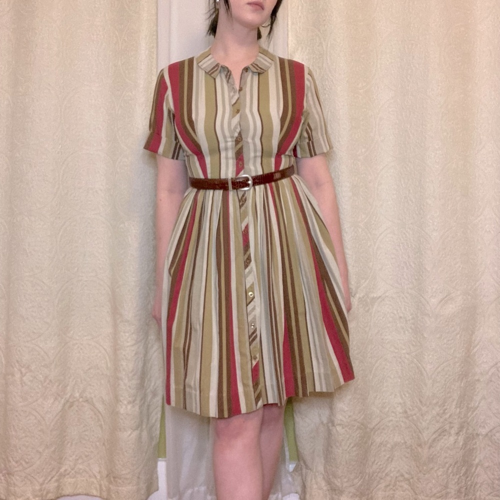 VTG Sears Roebuck striped shirt dress